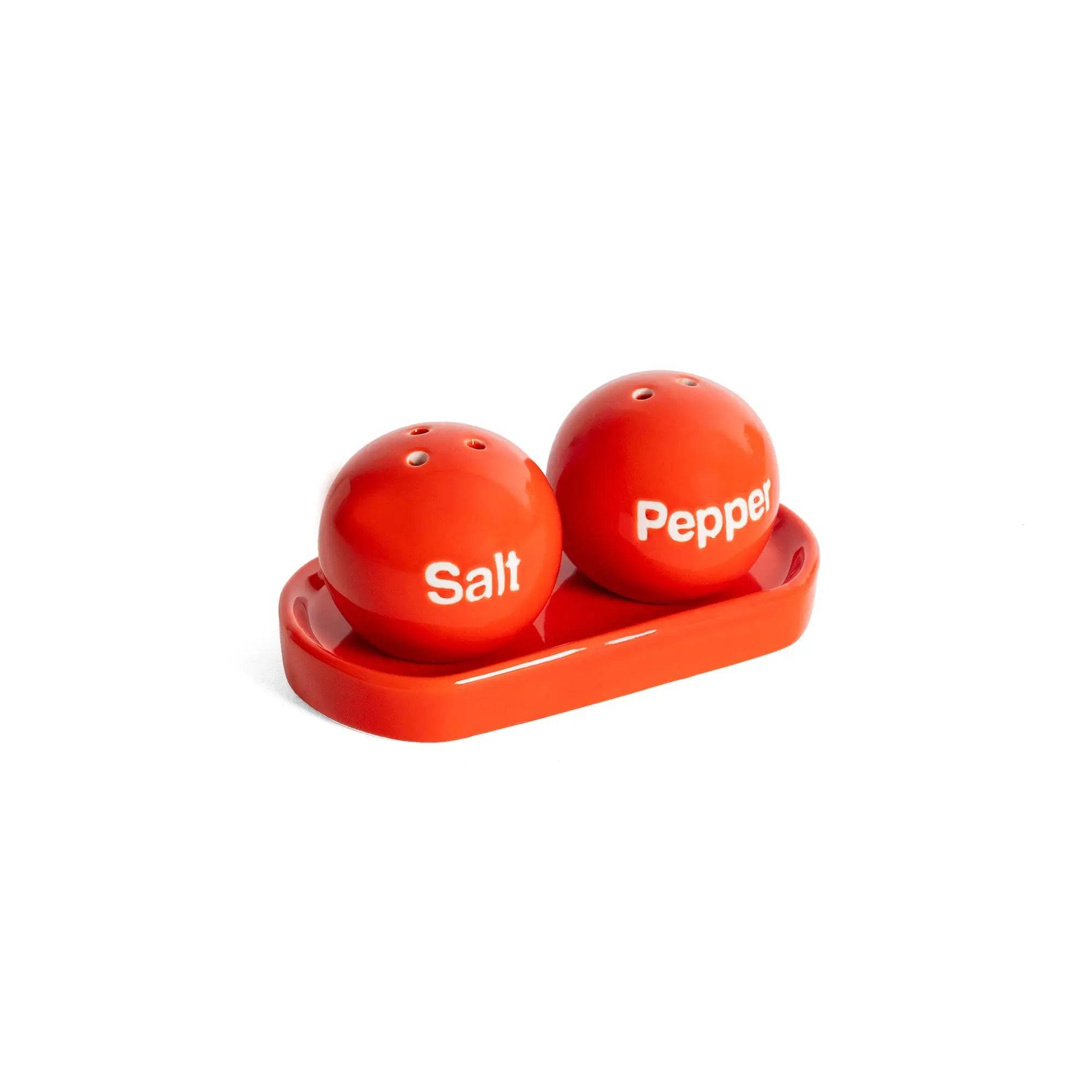 Red ping pong salt and pepper shakers
