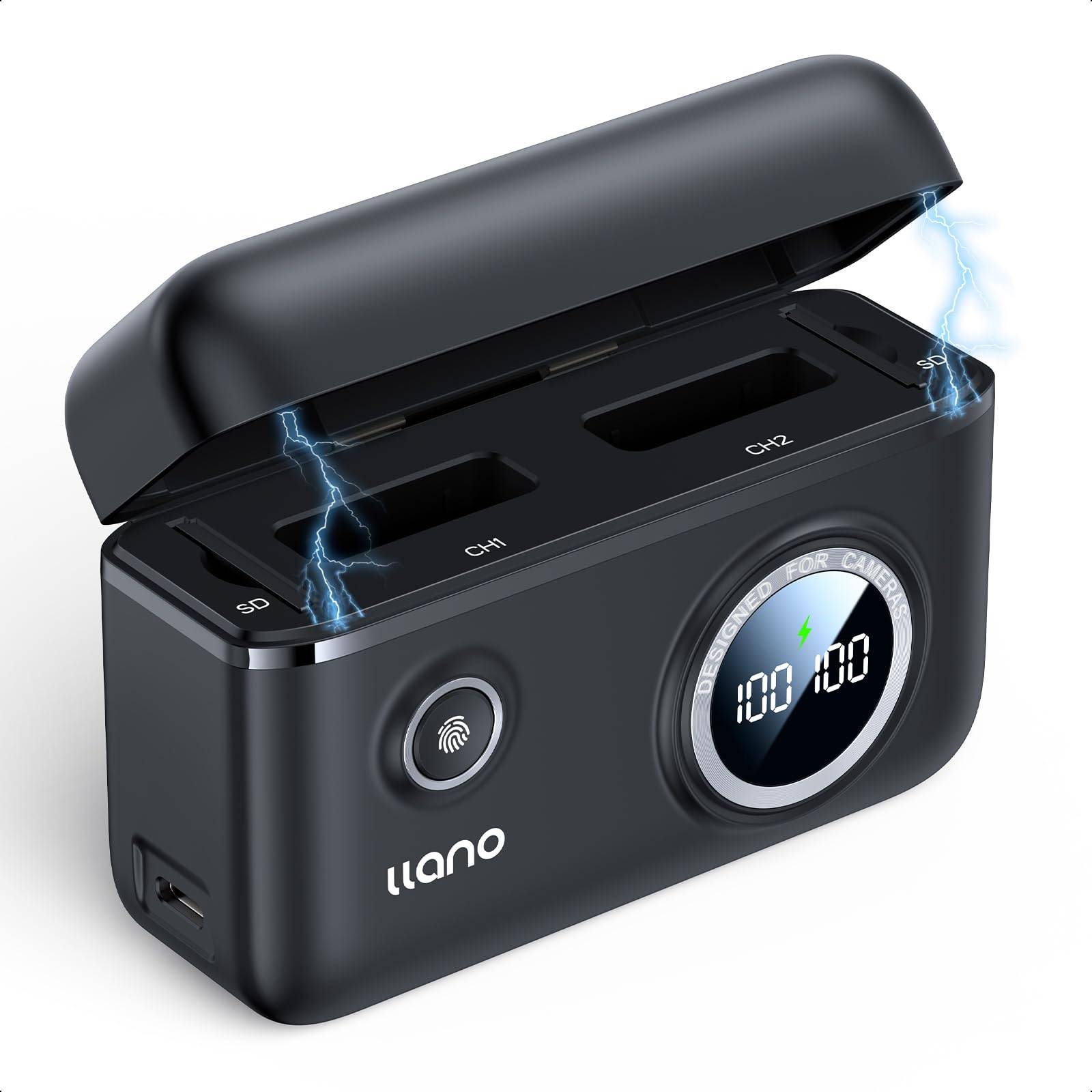 llano PD-laddare Laddning 18W PD Snabbladdning LED Digitalt SD-kort för Canon PowerShot G7 X Mark G7 G9 G9 X Mark G5 SX620 SX720 SX740 och Andra Digitalkameror