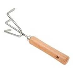 OSALADI Trädgårdsredskap i Rostfritt Multifunktionell Handrake Med Trähandtag För Plantering Och Trädgårdsarbete Lätt Och Hållbar För Utomhusbruk