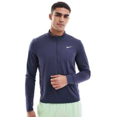 Nike Running - Pacer Dri-FIT - Marineblå top med halv lynlås og lange ærmer