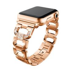 Rhinestone Metallarmband Apple Watch 41mm Series 8 Rose Guld