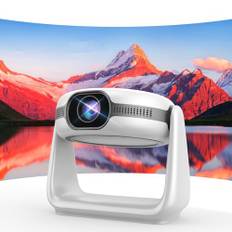 EUARY Akku Beamer Outdoor Projektor mit Autofokus und Trapezkorrektur für Heimkino, unterstützt 1080P Full HD und 4K Video mit WiFi6 Bluetooth, LED-Video-Projektor für Smartphone/TV-Stick/PS5/USB