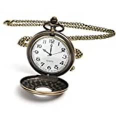 Vicloon vintage fickur, retro kvarts fickur, fickur med kedja, retro fickur män med kedja, fickur för män, kvinnor, far, morfar, födelsedag, årsdag, BRONS