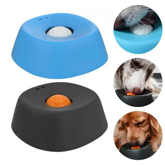 Hund flytande slickskål Säker långsam matare Slick-leksak Ingen spill Flytande godis Hundmatare Valp slickskål med rullande blå