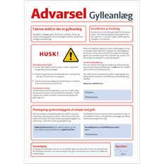 Advarsel til Gylleanlæg m/ tusch - Refleks Alu-sandwichplade 3 mm - 594x420mm