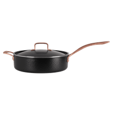 Traktörpanna med lock 28 cm - Svart