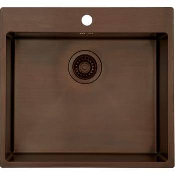 Lavabo Kubus 540 Soft køkkenvask med hanehul, bruneret messing
