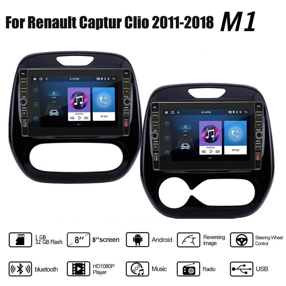 8 tum för Renault Captur Clio 2011-2018 Med knappknopp Android Bilradio Multimediaspelare Navigation Stereo GPS 2 Din 1+32GB