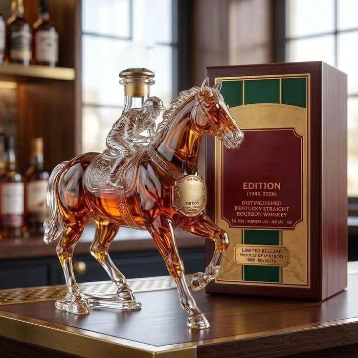 Galoperande Häst Whiskeykaraff Hög Borosilikatglas Vinflaska Dekorativ Spritkaraff