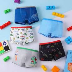 5-pack bekväma boxershorts med dinosaurie- och vilttryck för pojkar - Multifärgad (6Y,7Y,4Y,5Y)