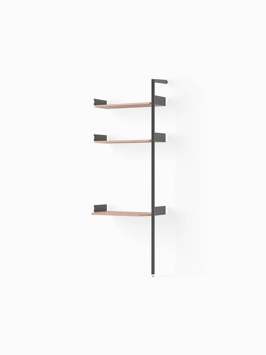 Rombe IF5, Add-on Bay Desk fra &Tradition Anthracite w. Lacquered Walnut shelves - Jacobsen Plus