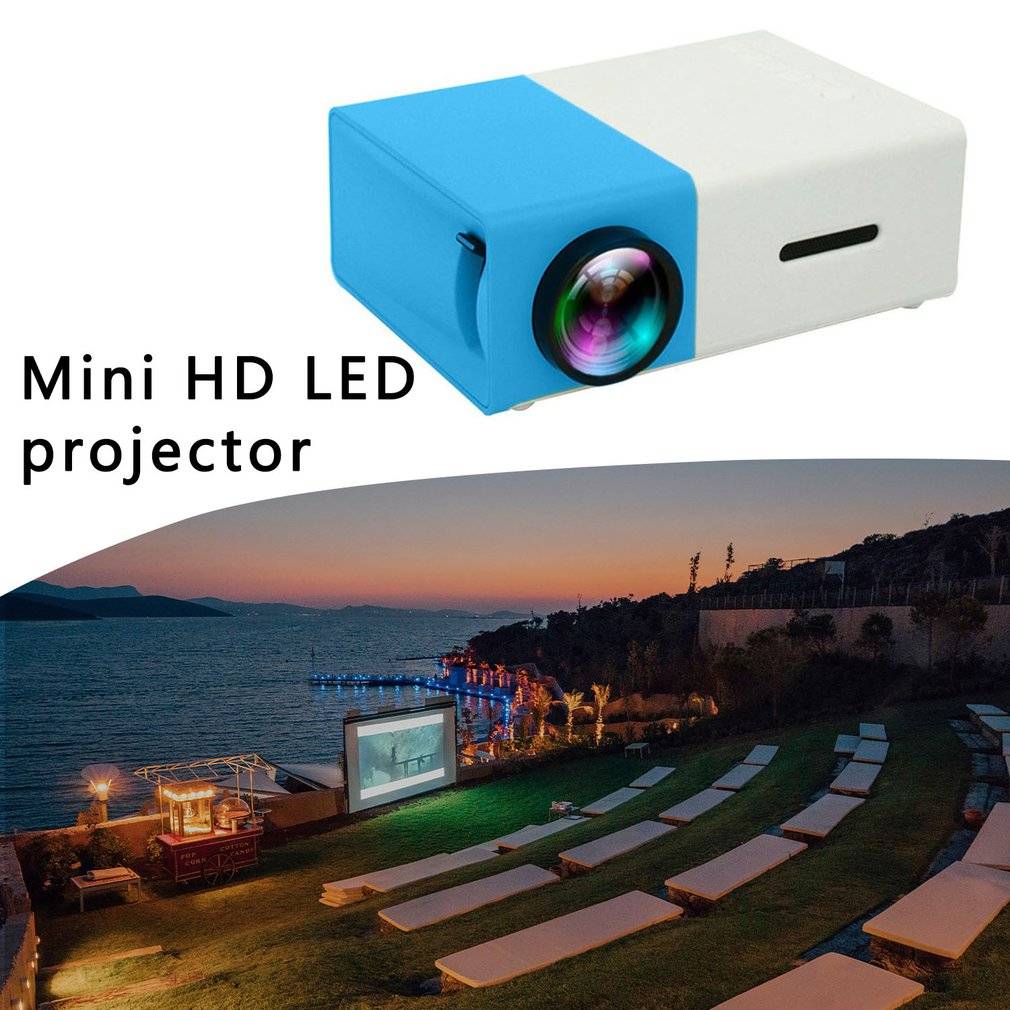 J9 bärbara miniprojektorer hd 1080p miniledprojektorer hemmabio av usb sd tf-kort usb bärbar ficka beamer blå