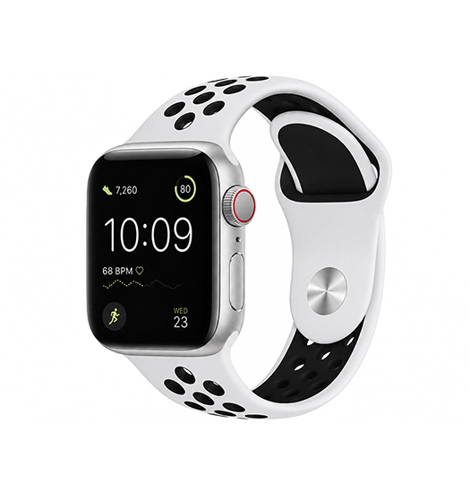Apple Watch (42/44/SE/45/46/49mm) - 4Run™ Silikone Løbe Sportsrem - Hvid
