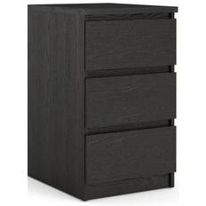 Nibe 40 cm smal kommode i sort ask med 3 skuffer.