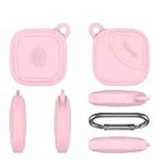 Life360 Mate 2024 skyddsfodral för Tile från Life360 Mate 2024, dammtät och reptålig, silikon, mjuk, tvättbar, med krok, för Bluetooth-tracker-tillbehör (rosa)