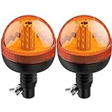 AUTOUTLET 2 st roterande fyr 40 LED-varningslampor, bärnsten, roterande fyr, blinkande ljus, 12 V/24 V med 3 belysningslägen, ECE 10 E9 godkänd för vägtrafik, vattentät, dammtät, för traktor,