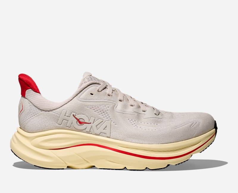 HOKA Clifton 10 Schuhe für Damen in Stucco/Cerise Größe 38 | Straße