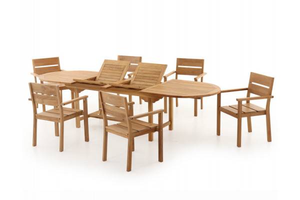 Alma Hercules Teak Havemøbelsæt - m/armlæn