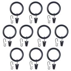 IKEA - SYRLIG gardinring med clips og krog, sort, 38 mm