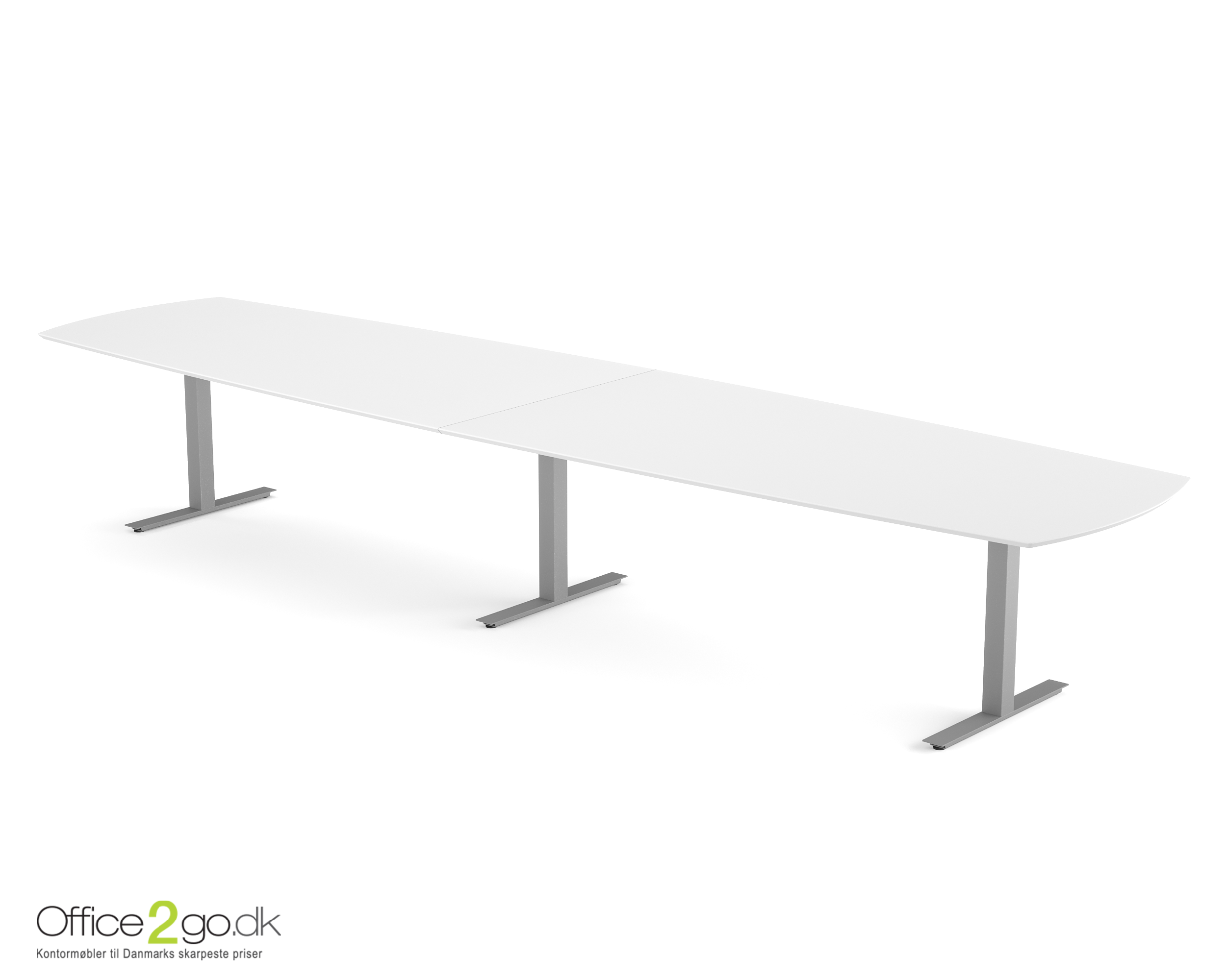 Square mødebord (tøndeformet bordplade) - 440 cm - Gråt