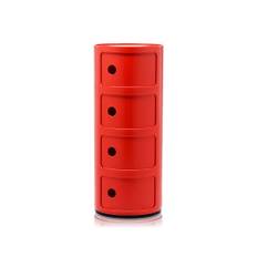Kartell - Componibili 4985, Red, 4 Compartments - Hurtsar - Anna Castelli Ferrieri - Röd - Plast