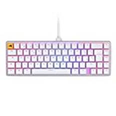 Glorious Gaming GMMK 2 Compact 65% – mekaniskt gamingtangentbord, kompakt TKL-storlek (65%), aluminium, anpassningsbart, Doubleshot-tangenter, Fox-brytare, individuell RGB, spansk QWERTY - Vit