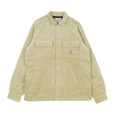 Carhartt Wip, Jakke, Herre, Beige, S, Bomuld, Quiltet Fløjl Skjortejakke med Knaplukning