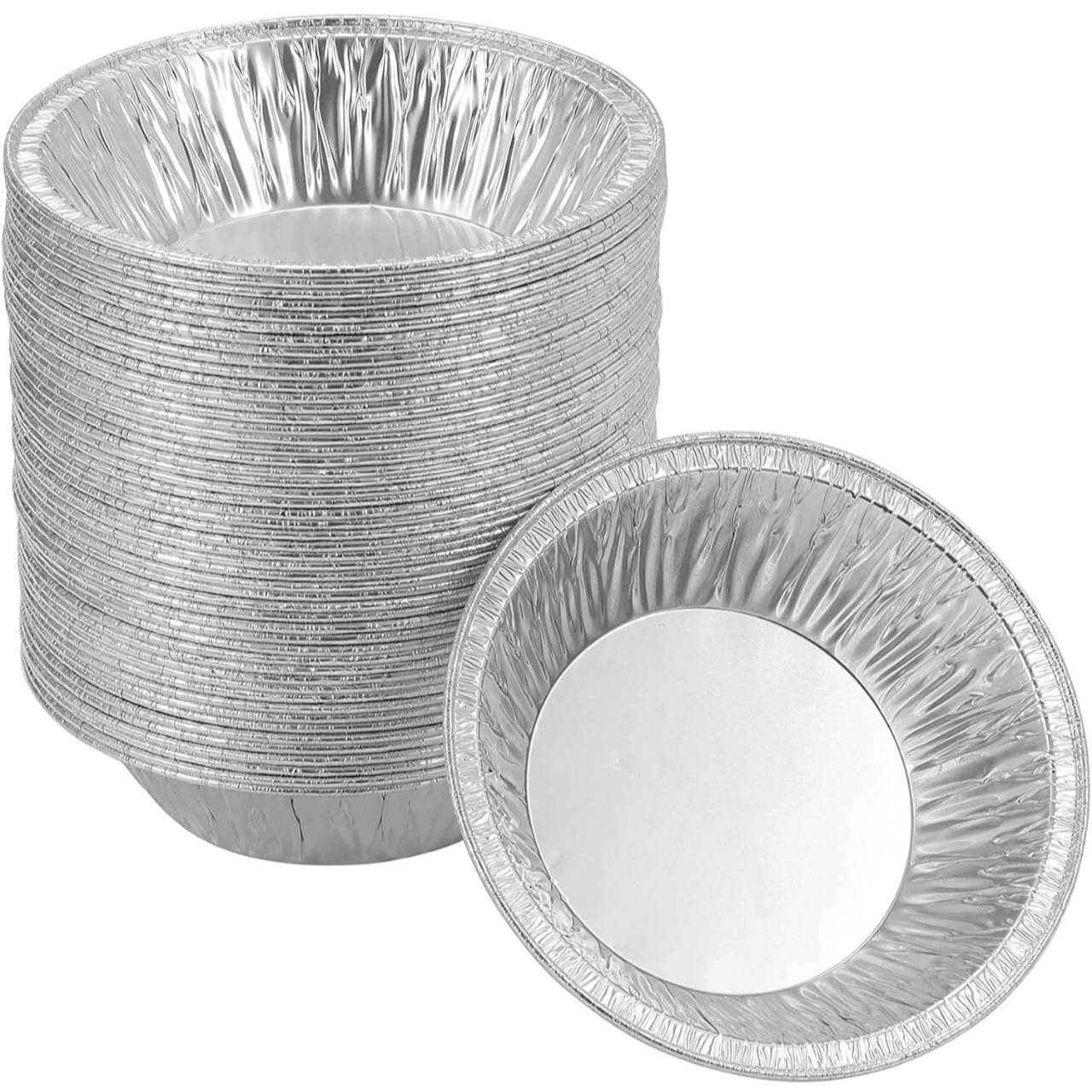 50pcs Per Box Of Aluminum Foil Egg Molds, Disposable Round Baking Cups, Suitable For Portuguese Egg, Oven-safe — Essential Kitchen Supplies, Tin Foil Material, Egg Base Holders
