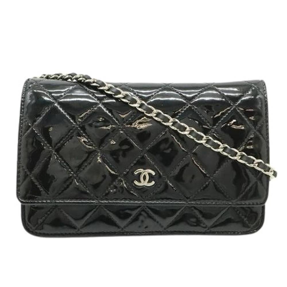 Chanel Vintage Pre-owned Matelasse Chain Wallet Skuldertaske - Vintage - Dame - Sort - ONE SIZE - Uld