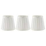 3 st Tyg fat lampskärm, 4,7 x 4,3 x 3,1 tum Clip On Lamp Skärm Vit Ljuskrona Skärm för E14-lökar Ljus Ljuskrona Hotellbibliotek KTV Decor