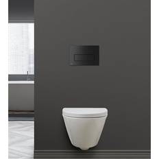 Cassøe Spring rimless toiletpakke med cisterne &amp; mat sort skylleknap