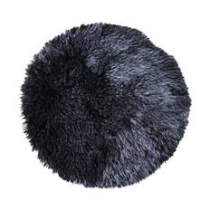 Stolsdyna SOLEVITO fäll syntet svart Ø 35cm