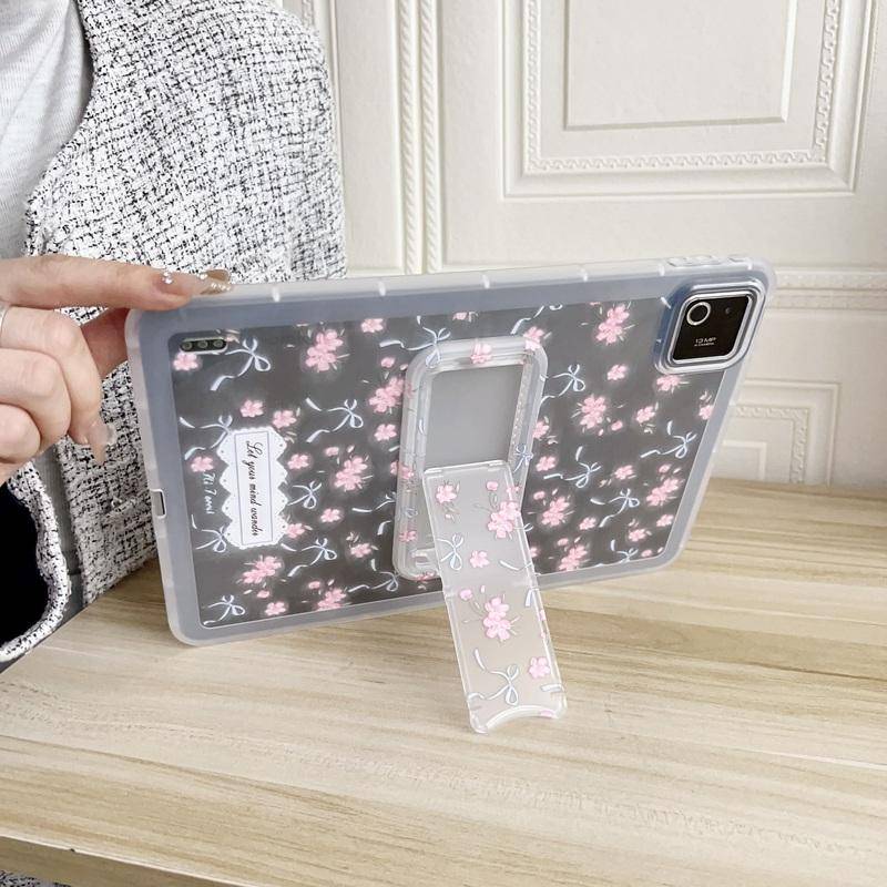 Genomskinligt Fodral med Rosett för Samsung Tab A9/A8/A7 och Xiaomi MI Pad 8 7 6 5 6S Pro Redmi Pad 2 SE 8.7 11 12.1 12.4 tum Hårt PC+TPU Stöd