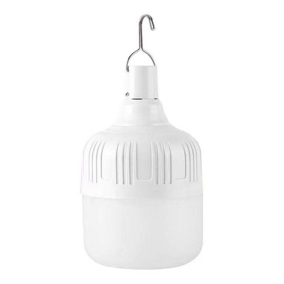 Genopladelig LED-nødpære. 80 W, USB-opladningspære med ensartet, klart hvidt lys. Energieffektiv, langvarig belysning. Ideel til brug i O.