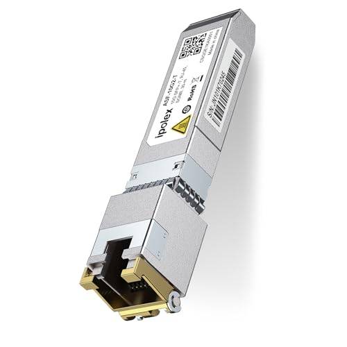 ipolex 1.25/2.5/5/10G SFP+ RJ45 kopparsändtagare 30-meter, 10GBase-T Mini GBIC-modul kompatibel med Cisco SFP-10G-T-S, Ubiquiti UniFi UF-RJ45-10G, Mikrotik S+RJ10, Netgear etc.