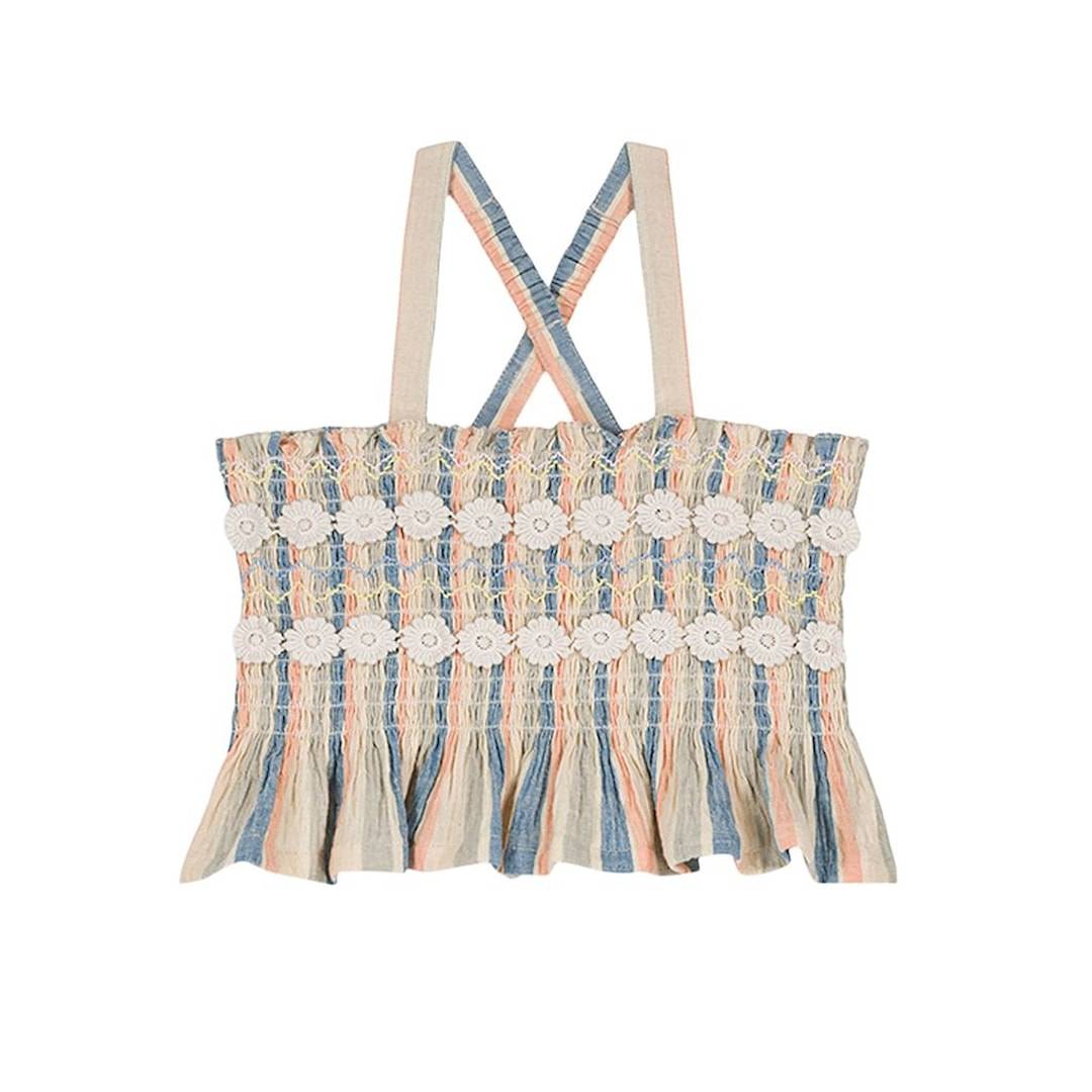 Louise Misha Florentina Camisole Sand Riviera Stripes 8 Y Creme 8 år Piger