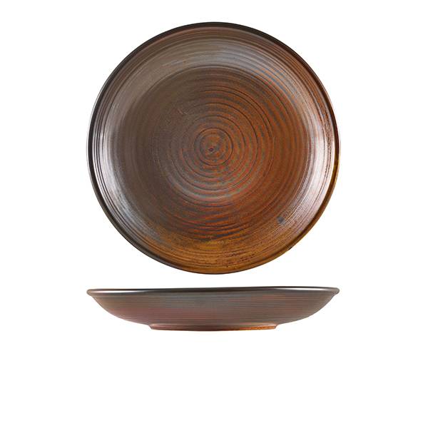 Terra Porcelain Rustic Kobber Deep Coupe Tallerken 25cm