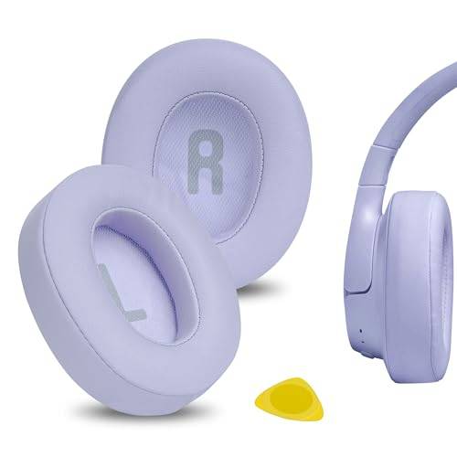 Geekria QuickFit Ersättande öronkuddar för JBL Tune 700BT, Tune 750BTNC, Tune 710BT, Tune 720BT, Tune 760NC, Tune 770NC trådlösa hörlurar öronkuddar, öronkåpor skydd reparationsdelar (lila)