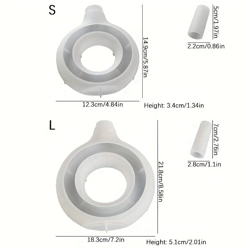 TEMU 2pcs Vase Resin Casting Mold Set, Large And Small Nordic Vase Epoxy Resin Molds For Diy Round Planter Silicone Plaster Art Craft Decorative Accessories