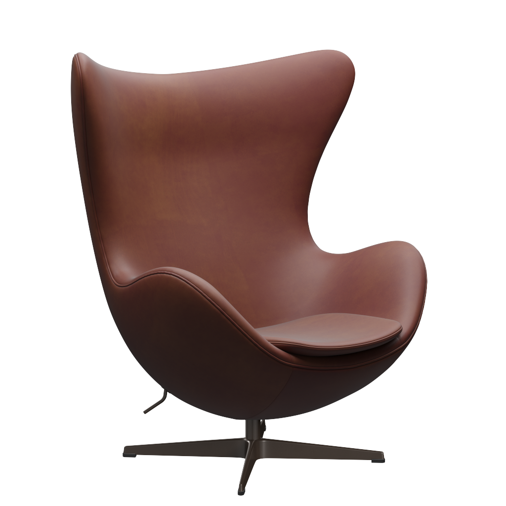 3316 Ægget loungestol, stel i brown bronze af Arne Jacobsen Grace læder - Chestnut - Jacobsen Plus