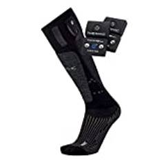 therm-ic PowerSocks Set Heat Uni + S-Pack 1400B värmestrumpor batteripaket 1400 Bluetooth, svart, 45–47