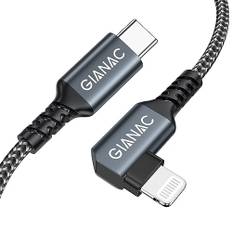 GIANAC USB C to Lightning Cable 3M/10FT,90 Degree iPhone Charger Cable PD Fast Lightning Cable to Type C Charging Cable Lead for iPhone 14 13 12 11 Pro Max XR XS Max X 10 8 7 6 Plus SE and More