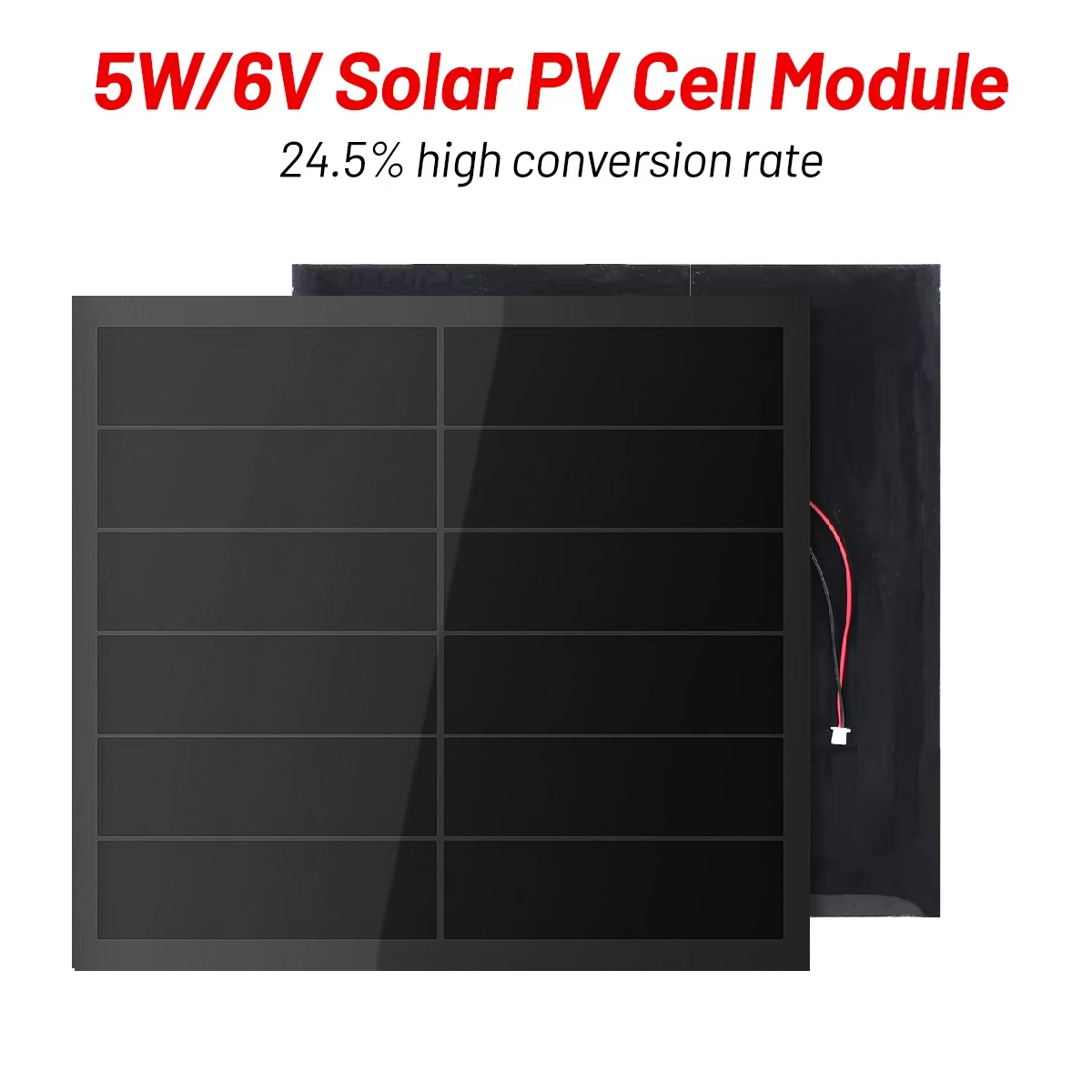 Mini Solar Panel 5W 6V Photovoltaic Module Glass Solar Panel Outdoor DIY Solar Charging Panel with Wire for Battery Charger