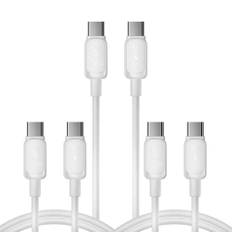 SiGN USB-C til USB-C-kabel, 100W, 3-pak, 1,2m/2m/3m - hvid