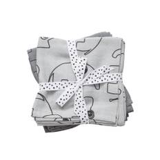 Done by Deer Burp cloth 2-pack - Contour - Grey - Grey