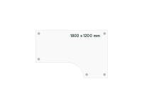 (ComputerSalg) Skrivebord DNA, Hvid 1800x1200 mm Højre I-ben/Hvid