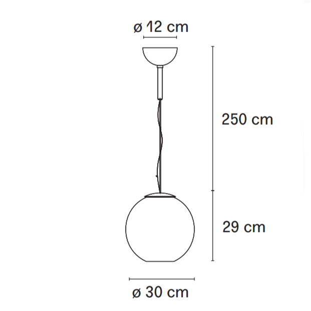 Globo di luce pendel fontana arte - Ø 30 cm / Krom
