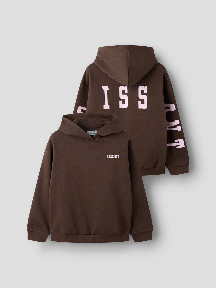 Avslappnad Passform Hoodie - Brun - 134/140