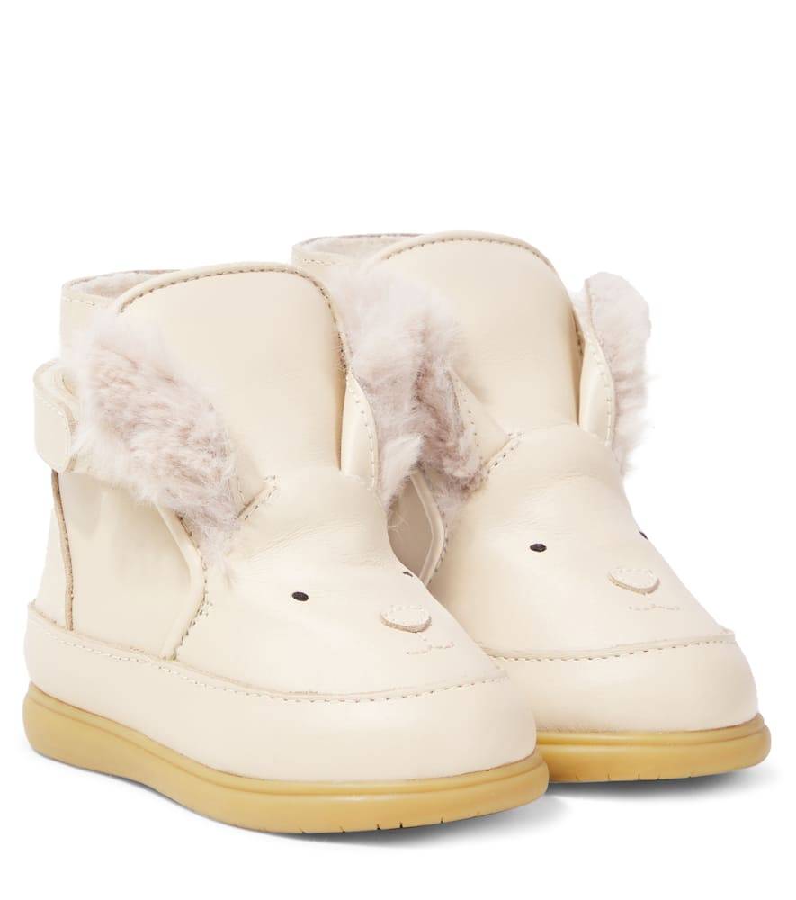 Donsje Bebé - botines Dubu de piel con forro de borrego - blanco - EU 19
