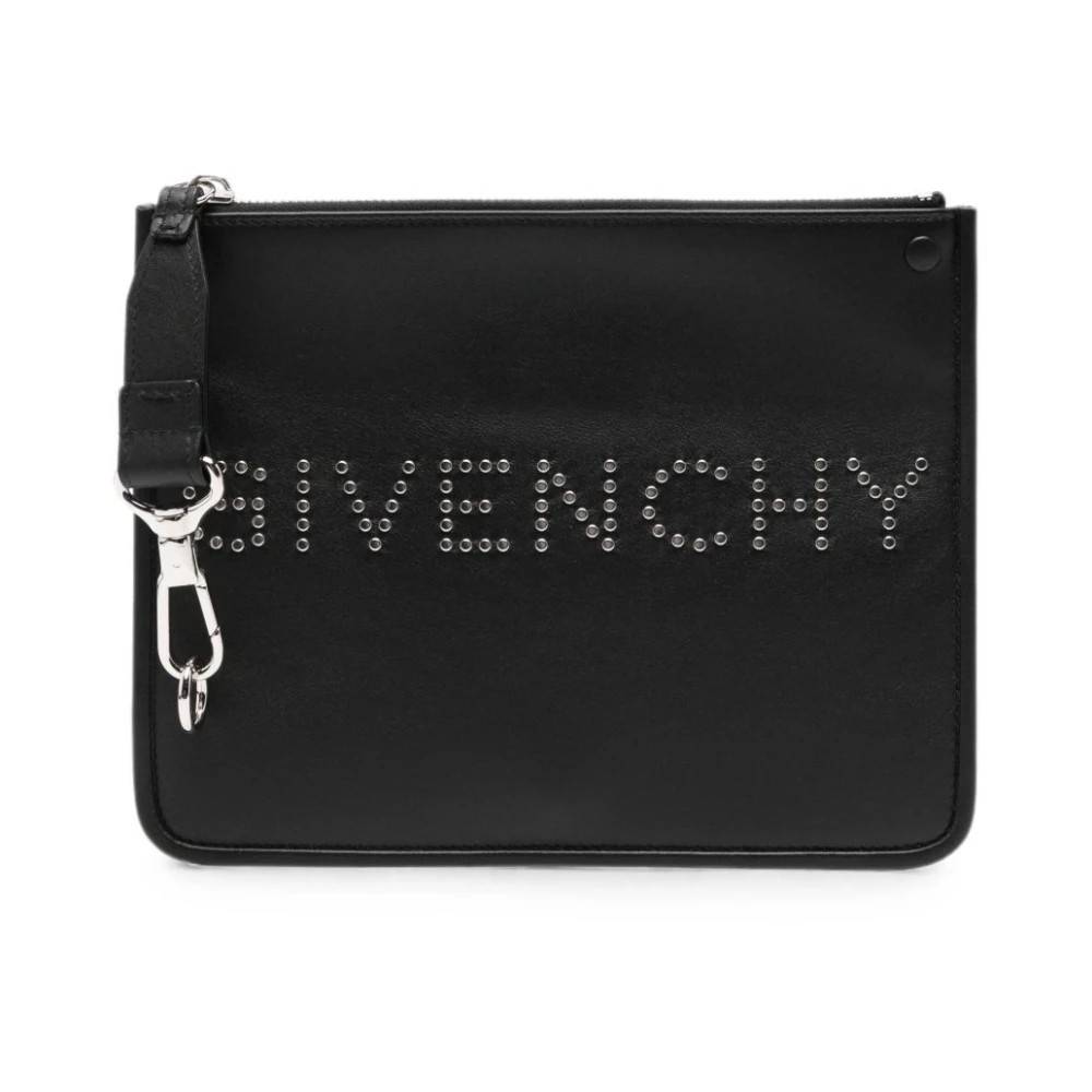 Givenchy Pochette med logo og dekorative nitter - Tasker- Herre - Sort - ONE SIZE -